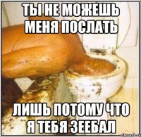 ты не можешь меня послать лишь потому что я тебя зеебал