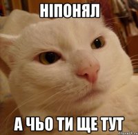 ніпонял а чьо ти ще тут