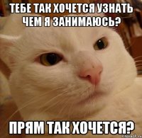 Тебе так хочется узнать чем я занимаюсь? прям так хочется?