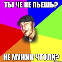 ты че не пьешь? не мужик чтоли?