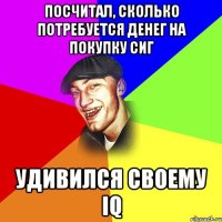 Посчитал, сколько потребуется денег на покупку сиг удивился своему IQ