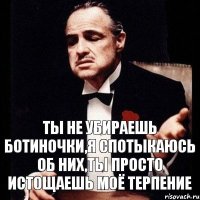 ты не убираешь ботиночки,я спотыкаюсь об них,ты просто истощаешь моё терпение