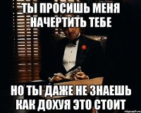 ты просишь меня начертить тебе но ты даже не знаешь как дохуя это стоит