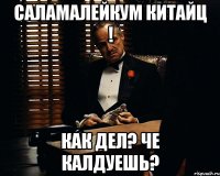 САЛАМАЛЕЙКУМ КИТАЙЦ ! КАК ДЕЛ? ЧЕ КАЛДУЕШЬ?