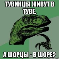 тувинцы живут в туве, а шорцы - в шоре?