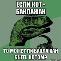 если кот - баклажан то может ли баклажан быть котом?