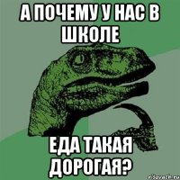 А почему у нас в школе еда такая дорогая?