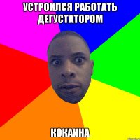 устроился работать дегустатором кокаина