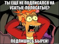 Ты ещё не подписался на Усатые-Полосатые? Подпишись,бырей!