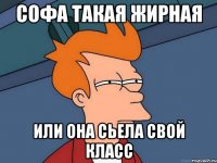 Софа такая жирная или она сьела свой класс