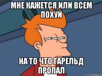 МНЕ КАЖЕТСЯ ИЛИ ВСЕМ ПОХУЙ НА ТО ЧТО ГАРЕЛЬД ПРОПАЛ