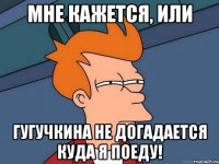 Мне кажется, или Гугучкина не догадается куда я поеду!