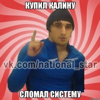 купил калину сломал систему