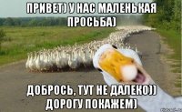 привет) у нас маленькая просьба) добрось, тут не далеко)) дорогу покажем)