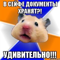 В сейфе документы хранят?! Удивительно!!!