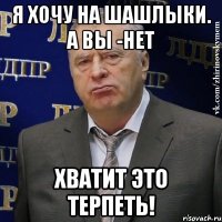 я хочу на шашлыки. а вы -нет хватит это терпеть!