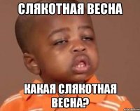 Слякотная весна Какая слякотная весна?