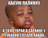 КАКУЮ ПАЛИНКУ А ТА КОТОРАЯ В САРАЙКЕ У ЧУВАКОВ СОСАЛА АНАНА
