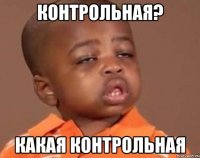 Контрольная? Какая Контрольная