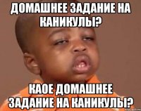 Домашнее задание на каникулы? каое домашнее задание на каникулы?