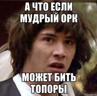 А что если мудрый орк Может бить топоры