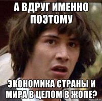 А вдруг именно поэтому экономика страны и мира в целом в жопе?