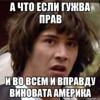 А ЧТО ЕСЛИ ГУЖВА ПРАВ И ВО ВСЕМ И ВПРАВДУ ВИНОВАТА АМЕРИКА