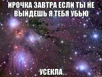 Ирочка завтра если ты не выйдешь я тебя убью Усекла