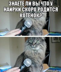 Знаете ли вы что у наирки скоро родится котёнок? 