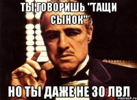 ты говоришь "тащи сынок" но ты даже не 30 лвл