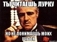 Ты читаешь лурку Но не понимаешь моих шуток