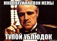 мне похуй на твои мемы тупой ублюдок