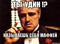 Ты, удин !? Называешь себя мафией ?