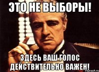 Это не выборы! здесь ваш голос действительно важен!