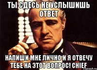 Ты сдесь не услышишь ответ Напиши мне лично и я отвечу тебе на этот вопрос! Chief