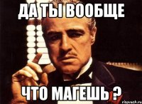 да ты вообще что магешь ?