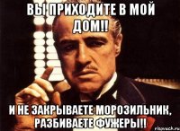 Вы приходите в мой дом!! И не закрываете морозильник, разбиваете фужеры!!