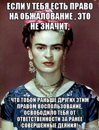 Если у тебя есть право на обжалование , это не значит, что тобой раньше других этим правом воспользование, освободило тебя от ответственности за ранее совершённые деяния!