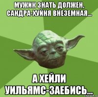 мужик знать должен, Сандра-хуйня внеземная... а Хейли Уильямс-заебись...