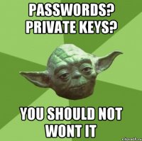 Passwords? Private keys? You should not wont it