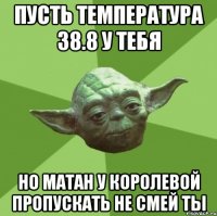 пусть температура 38.8 у тебя но матан у Королевой пропускать не смей ты