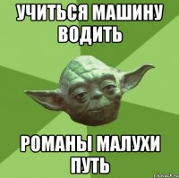 Учиться машину водить Романы Малухи путь