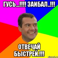 Гусь...!!!! Заибал..!!! Отвечай быстрей.!!!