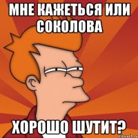 Мне кажеться или Соколова хорошо шутит?