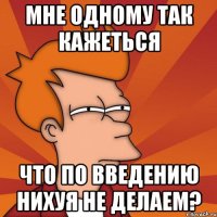 МНЕ ОДНОМУ ТАК КАЖЕТЬСЯ ЧТО ПО ВВЕДЕНИЮ НИХУЯ НЕ ДЕЛАЕМ?