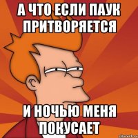 А ЧТО ЕСЛИ ПАУК ПРИТВОРЯЕТСЯ И НОЧЬЮ МЕНЯ ПОКУСАЕТ