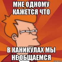 МНЕ ОДНОМУ КАЖЕТСЯ ЧТО В КАНИКУЛАХ МЫ НЕ ОБЩАЕМСЯ