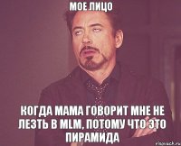 Мое лицо Когда мама говорит мне не лезть в MLM, потому что это пирамида
