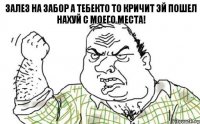 Залез на забор а тебекто то кричит эй пошел нахуй с моего места!