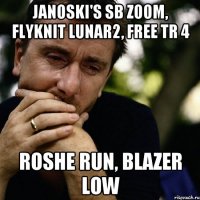 Janoski's SB zoom, Flyknit Lunar2, Free tr 4 Roshe run, Blazer low